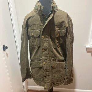 Orvis Classic Barn Chore Field Military Coat Jacket Olive Green Mens Size Medium